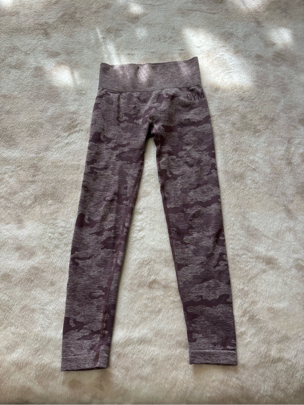 Gymshark Women's Camo Seamless Leggings - Mauve Brown Size S